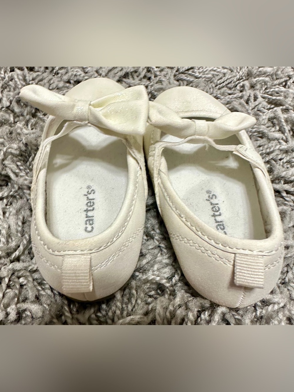 Carter's Cream Bow Ballet Flats for Kids